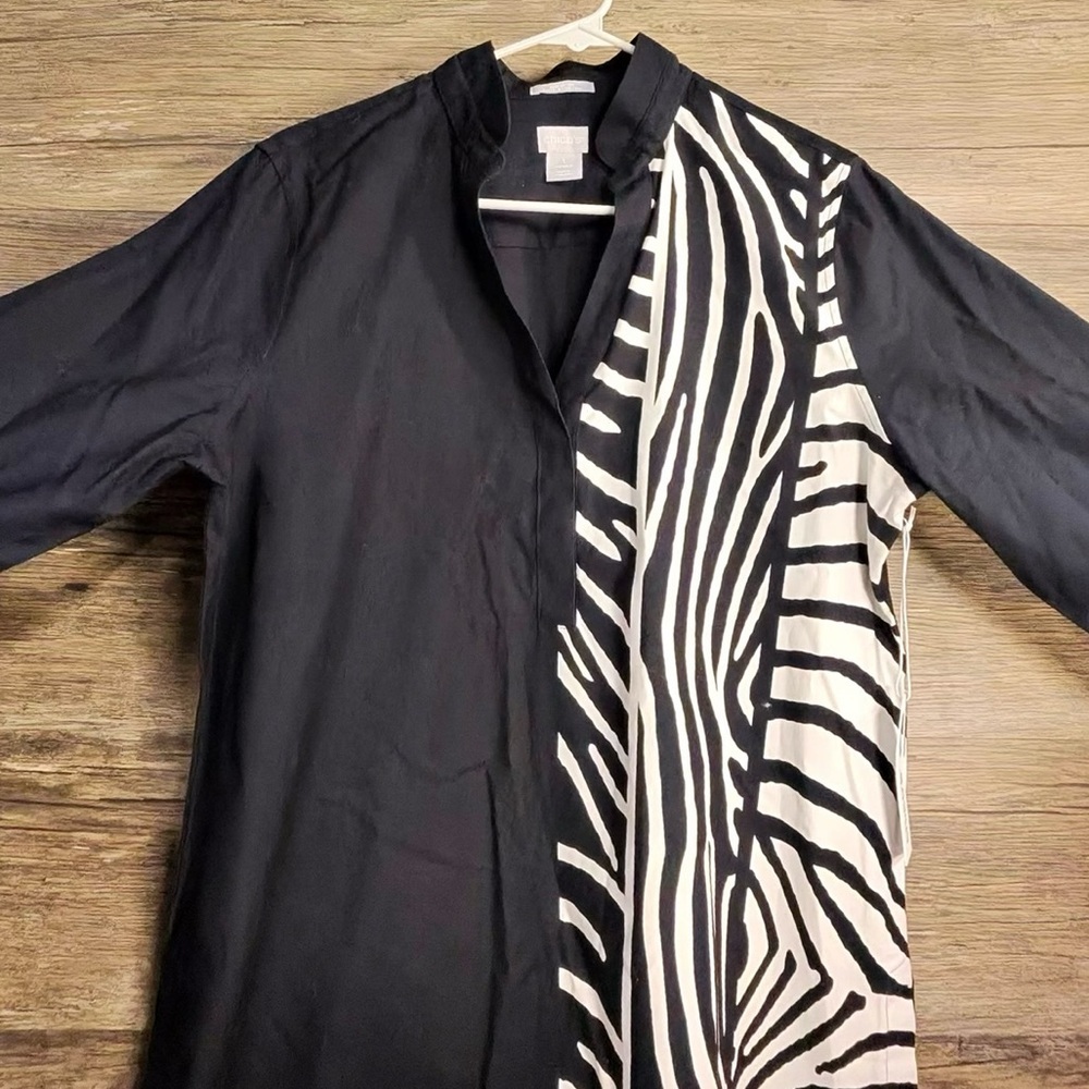 Chico's Monochrome Zebra Pattern Blouse